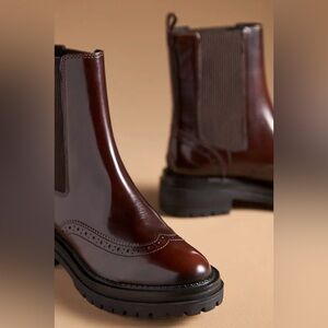 Bibi Lou Menswear Burgundy Ankle Boots